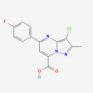 3-Chloro-5-(4-fluorophenyl)-2-methylpyrazolo[1,5-a]pyrimidine-7-carboxylic acid