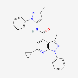 6-cyclopropyl-3-methyl-N-(3-methyl-1-phenyl-1H-pyrazol-5-yl)-1-phenyl-1H-pyrazolo[3,4-b]pyridine-4-carboxamide