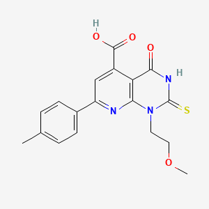 1-(2-Methoxyethyl)-7-(4-methylphenyl)-4-oxo-2-sulfanyl-1,4-dihydropyrido[2,3-d]pyrimidine-5-carboxylic acid