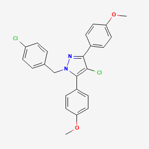 4-chloro-1-(4-chlorobenzyl)-3,5-bis(4-methoxyphenyl)-1H-pyrazole