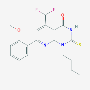 molecular formula C19H19F2N3O2S B10916237 1-butyl-5-(difluoromethyl)-7-(2-methoxyphenyl)-2-sulfanylpyrido[2,3-d]pyrimidin-4(1H)-one 