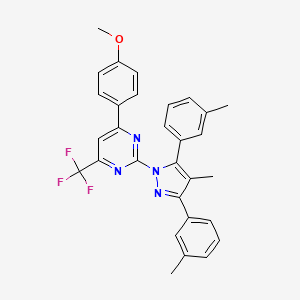 4-(4-methoxyphenyl)-2-[4-methyl-3,5-bis(3-methylphenyl)-1H-pyrazol-1-yl]-6-(trifluoromethyl)pyrimidine