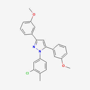 1-(3-chloro-4-methylphenyl)-3,5-bis(3-methoxyphenyl)-1H-pyrazole