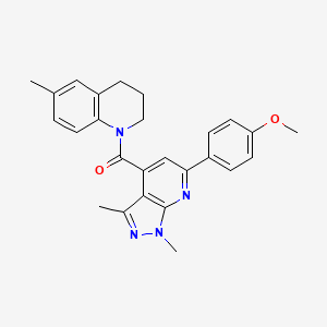 [6-(4-methoxyphenyl)-1,3-dimethyl-1H-pyrazolo[3,4-b]pyridin-4-yl](6-methyl-3,4-dihydroquinolin-1(2H)-yl)methanone