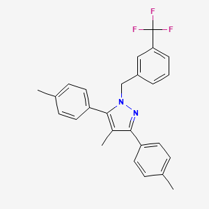 4-methyl-3,5-bis(4-methylphenyl)-1-[3-(trifluoromethyl)benzyl]-1H-pyrazole