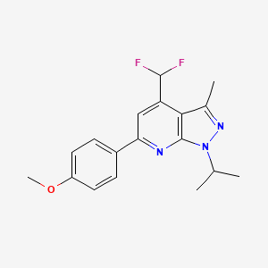 molecular formula C18H19F2N3O B10916272 4-(difluoromethyl)-6-(4-methoxyphenyl)-3-methyl-1-(propan-2-yl)-1H-pyrazolo[3,4-b]pyridine 