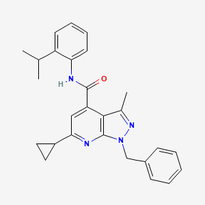 1-benzyl-6-cyclopropyl-3-methyl-N-[2-(propan-2-yl)phenyl]-1H-pyrazolo[3,4-b]pyridine-4-carboxamide