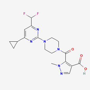 5-({4-[4-cyclopropyl-6-(difluoromethyl)pyrimidin-2-yl]piperazin-1-yl}carbonyl)-1-methyl-1H-pyrazole-4-carboxylic acid