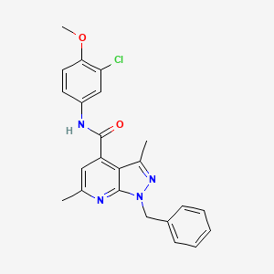 1-benzyl-N-(3-chloro-4-methoxyphenyl)-3,6-dimethyl-1H-pyrazolo[3,4-b]pyridine-4-carboxamide