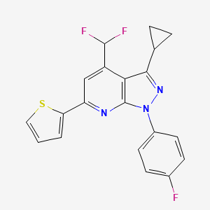 3-cyclopropyl-4-(difluoromethyl)-1-(4-fluorophenyl)-6-(thiophen-2-yl)-1H-pyrazolo[3,4-b]pyridine