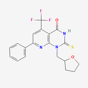 7-phenyl-2-sulfanyl-1-(tetrahydrofuran-2-ylmethyl)-5-(trifluoromethyl)pyrido[2,3-d]pyrimidin-4(1H)-one