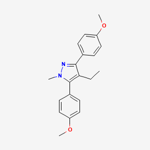 molecular formula C20H22N2O2 B10916312 4-ethyl-3,5-bis(4-methoxyphenyl)-1-methyl-1H-pyrazole 