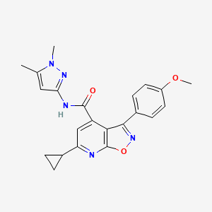 molecular formula C22H21N5O3 B10916320 6-cyclopropyl-N-(1,5-dimethyl-1H-pyrazol-3-yl)-3-(4-methoxyphenyl)[1,2]oxazolo[5,4-b]pyridine-4-carboxamide 