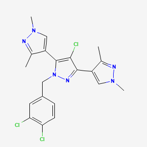 4-chloro-1-[(3,4-dichlorophenyl)methyl]-3,5-bis(1,3-dimethylpyrazol-4-yl)pyrazole