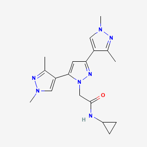 2-[3,5-bis(1,3-dimethylpyrazol-4-yl)pyrazol-1-yl]-N-cyclopropylacetamide