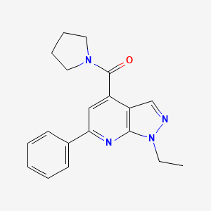 (1-ethyl-6-phenyl-1H-pyrazolo[3,4-b]pyridin-4-yl)(pyrrolidin-1-yl)methanone