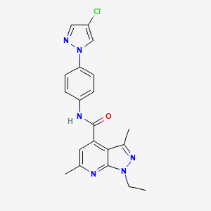 N-[4-(4-chloro-1H-pyrazol-1-yl)phenyl]-1-ethyl-3,6-dimethyl-1H-pyrazolo[3,4-b]pyridine-4-carboxamide