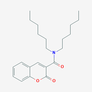 molecular formula C22H31NO3 B10916382 N,N-dihexyl-2-oxo-2H-chromene-3-carboxamide 