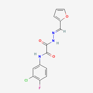 N-(3-chloro-4-fluorophenyl)-2-[(2E)-2-(furan-2-ylmethylidene)hydrazinyl]-2-oxoacetamide