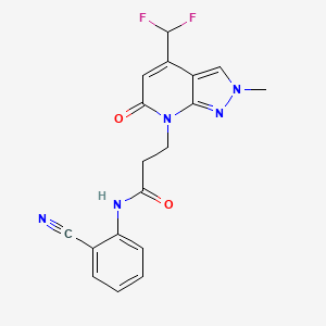 N-(2-cyanophenyl)-3-[4-(difluoromethyl)-2-methyl-6-oxo-2,6-dihydro-7H-pyrazolo[3,4-b]pyridin-7-yl]propanamide