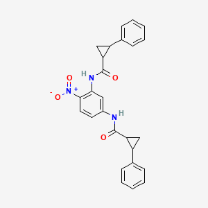 molecular formula C26H23N3O4 B10916403 N,N'-(4-nitrobenzene-1,3-diyl)bis(2-phenylcyclopropanecarboxamide) 