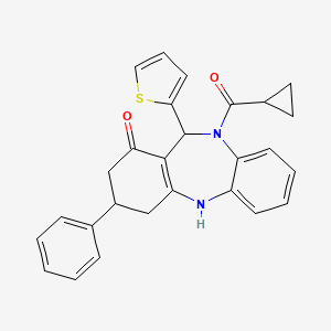 Cyclopropyl[1-hydroxy-3-phenyl-11-(2-thienyl)-2,3,4,11-tetrahydro-10H-dibenzo[B,E][1,4]diazepin-10-YL]methanone