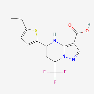 5-(5-Ethylthiophen-2-yl)-7-(trifluoromethyl)-4,5,6,7-tetrahydropyrazolo[1,5-a]pyrimidine-3-carboxylic acid