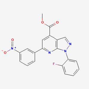 methyl 1-(2-fluorophenyl)-6-(3-nitrophenyl)-1H-pyrazolo[3,4-b]pyridine-4-carboxylate