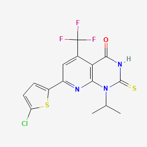 7-(5-chlorothiophen-2-yl)-1-(propan-2-yl)-2-sulfanyl-5-(trifluoromethyl)pyrido[2,3-d]pyrimidin-4(1H)-one