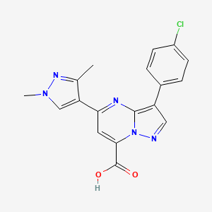 3-(4-chlorophenyl)-5-(1,3-dimethyl-1H-pyrazol-4-yl)pyrazolo[1,5-a]pyrimidine-7-carboxylic acid