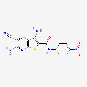 3,6-diamino-5-cyano-N-(4-nitrophenyl)thieno[2,3-b]pyridine-2-carboxamide