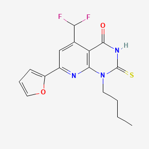 1-butyl-5-(difluoromethyl)-7-(furan-2-yl)-2-sulfanylpyrido[2,3-d]pyrimidin-4(1H)-one