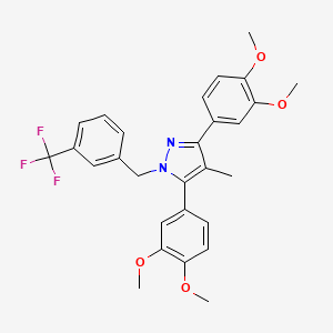 3,5-bis(3,4-dimethoxyphenyl)-4-methyl-1-[3-(trifluoromethyl)benzyl]-1H-pyrazole