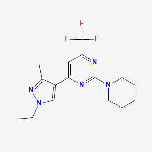 4-(1-ethyl-3-methyl-1H-pyrazol-4-yl)-2-(piperidin-1-yl)-6-(trifluoromethyl)pyrimidine