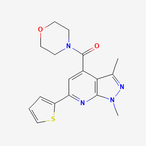 [1,3-dimethyl-6-(thiophen-2-yl)-1H-pyrazolo[3,4-b]pyridin-4-yl](morpholin-4-yl)methanone