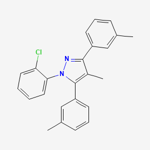 molecular formula C24H21ClN2 B10916526 1-(2-chlorophenyl)-4-methyl-3,5-bis(3-methylphenyl)-1H-pyrazole 