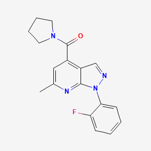 [1-(2-fluorophenyl)-6-methyl-1H-pyrazolo[3,4-b]pyridin-4-yl](pyrrolidin-1-yl)methanone