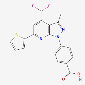 4-[4-(difluoromethyl)-3-methyl-6-(thiophen-2-yl)-1H-pyrazolo[3,4-b]pyridin-1-yl]benzoic acid