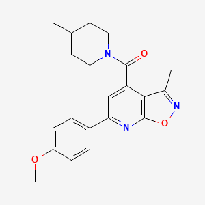 [6-(4-Methoxyphenyl)-3-methyl[1,2]oxazolo[5,4-b]pyridin-4-yl](4-methylpiperidin-1-yl)methanone