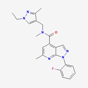 N-[(1-ethyl-3-methyl-1H-pyrazol-4-yl)methyl]-1-(2-fluorophenyl)-N,6-dimethyl-1H-pyrazolo[3,4-b]pyridine-4-carboxamide