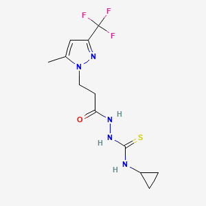 N-cyclopropyl-2-{3-[5-methyl-3-(trifluoromethyl)-1H-pyrazol-1-yl]propanoyl}hydrazinecarbothioamide