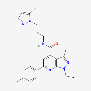 1-ethyl-3-methyl-6-(4-methylphenyl)-N-[3-(5-methyl-1H-pyrazol-1-yl)propyl]-1H-pyrazolo[3,4-b]pyridine-4-carboxamide