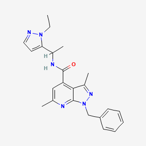 1-benzyl-N-[1-(1-ethyl-1H-pyrazol-5-yl)ethyl]-3,6-dimethyl-1H-pyrazolo[3,4-b]pyridine-4-carboxamide