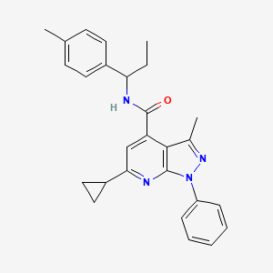 6-cyclopropyl-3-methyl-N-[1-(4-methylphenyl)propyl]-1-phenyl-1H-pyrazolo[3,4-b]pyridine-4-carboxamide