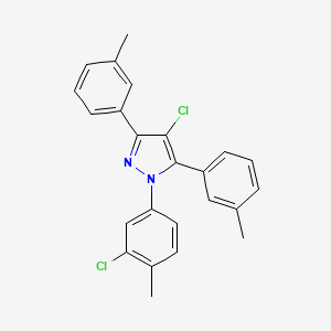 4-chloro-1-(3-chloro-4-methylphenyl)-3,5-bis(3-methylphenyl)-1H-pyrazole