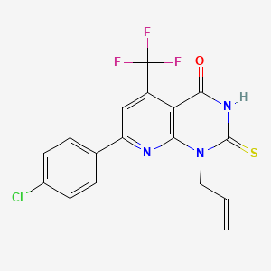 7-(4-chlorophenyl)-1-(prop-2-en-1-yl)-2-sulfanyl-5-(trifluoromethyl)pyrido[2,3-d]pyrimidin-4(1H)-one