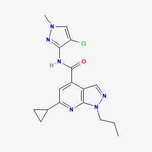 N-(4-chloro-1-methyl-1H-pyrazol-3-yl)-6-cyclopropyl-1-propyl-1H-pyrazolo[3,4-b]pyridine-4-carboxamide