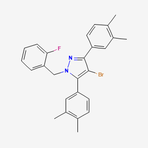 4-bromo-3,5-bis(3,4-dimethylphenyl)-1-(2-fluorobenzyl)-1H-pyrazole