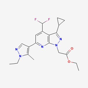 ethyl [3-cyclopropyl-4-(difluoromethyl)-6-(1-ethyl-5-methyl-1H-pyrazol-4-yl)-1H-pyrazolo[3,4-b]pyridin-1-yl]acetate