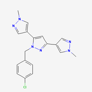 1-[(4-chlorophenyl)methyl]-3,5-bis(1-methylpyrazol-4-yl)pyrazole